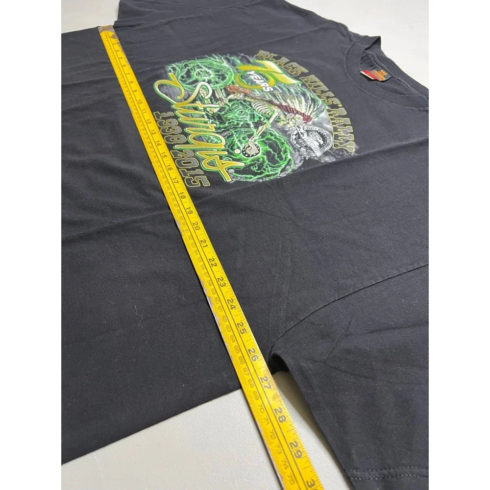 Hot Leathers T-Shirt Mens 3XL‎ Black Sturgis 75th Anniversary Biker Graphic Tee